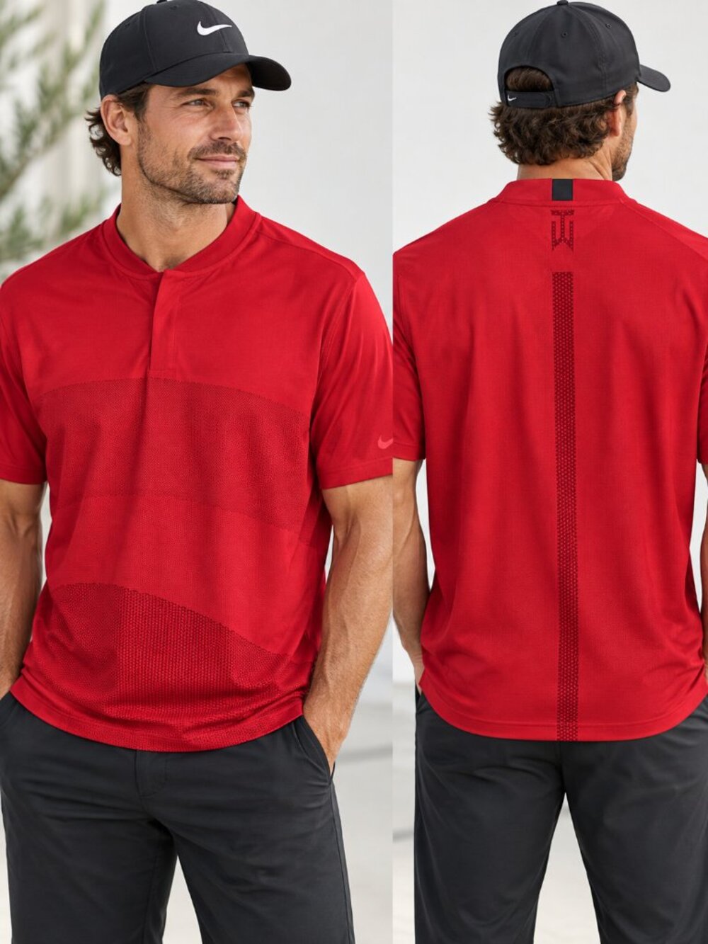 Nike Tiger Woods Collection XXL Red Dri-FIT Golf Polo Blade Collar TW